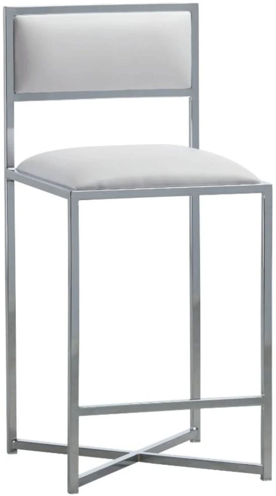 Modus Furniture Amalfi Chrome/White X-Base Counter Stool-0