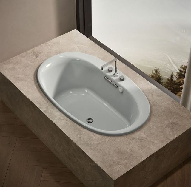 KOHLER® Underscore® Ice Gray 59.75" x 35.75" Drop-In/Undermount Heated BubbleMassage™ Air Bath-1
