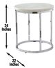 Steve Silver Co. Echo White End Table with Chrome Base-2