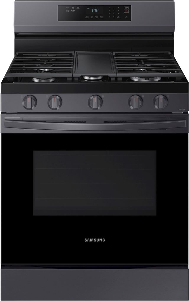Samsung 30" Fingerprint Resistant Black Stainless Steel Smart Freestanding Gas Range-0