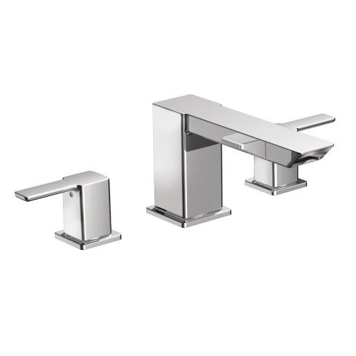 Moen® 90 Degree Chrome Two-Handle High Arc Roman Tub Faucet-0