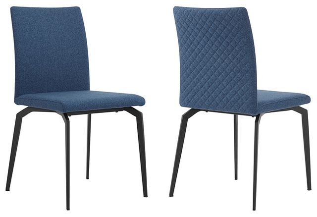 Armen Living Lyon 2-Piece Blue Dining Chairs-3