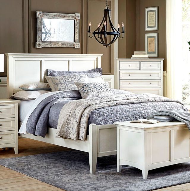 A-America® Northlake White Linen Queen Panel Bed-1