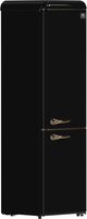 FORNO® Storico Alta Qualita 22" 9 Cu. Ft. Black Retro Counter Depth Bottom Freezer Refrigerator with Copper Tone Handle-2