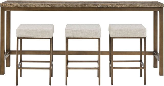 Universal Explore Home™ Montclair Dark Gray Brindle Console with Stools-2