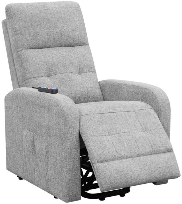Coaster® Howie Grey Tufted Upholstered Power Lift Recliner-1
