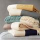 Olliix by INK+IVY Stockholm Aqua 50" x 60" Color Block Faux Cashmere Throw-2