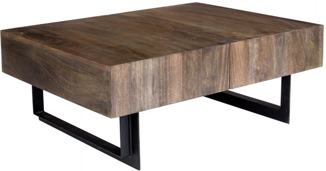 Moe's Home Collection Tiburon Brown Coffee Table with Metal Base-0