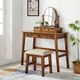 Linon Emery 3-Piece Walnut Vanity Set-1