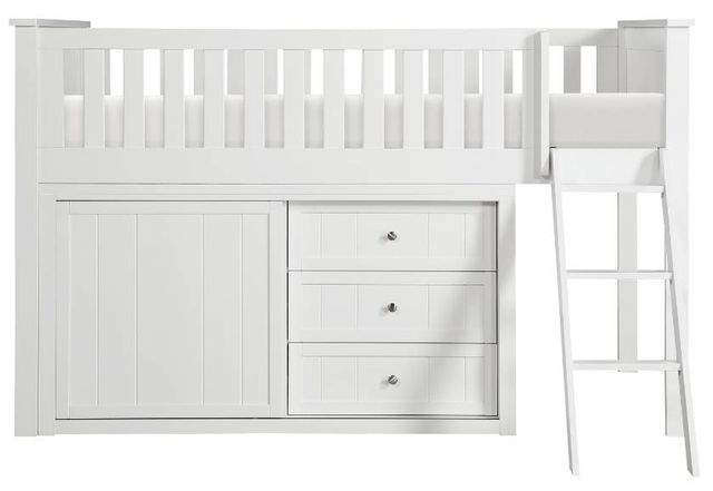 Homelegance® Galen White Twin Low Loft Bunk Youth Bed with Dresser-2