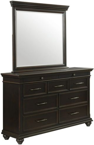 Elements International Slater Black Dresser and Mirror