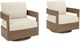 Signature Design by Ashley® Serene Bay Dark Brown/White Aluminum/Fabric Outdoor Swivel Glider-4