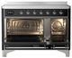 Ilve® Majestic III 48" Glossy Black Pro Style Induction Range with Solid Door and Chrome Trim-1