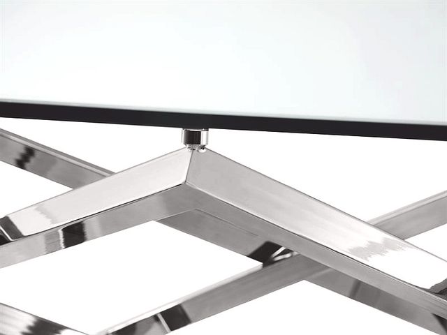Magnussen Home® Lenox Square Glass Top Octagonal Cocktail Table with Chrome Base-2
