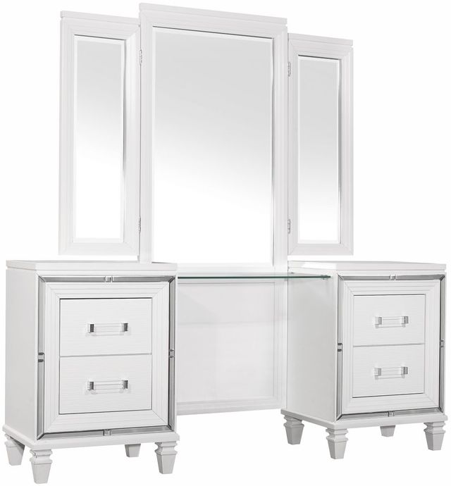 Homelegance® Tamsin White Metallic Vanity Dresser with Mirror-0