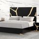 Furniture of America® Goldsberg 4-Piece Black/Gold Queen Bedroom Set-1