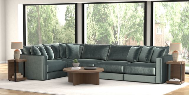 Jackson Furniture Remington 5-Piece Pine L-Shape Sectional with Ottoman-1