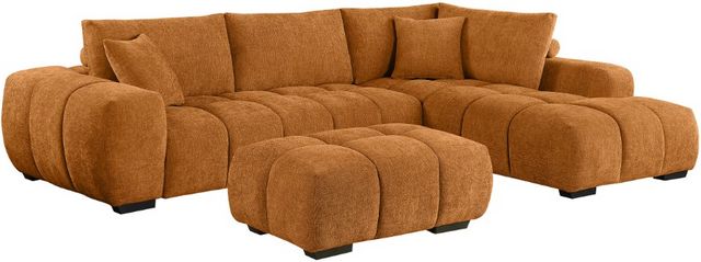 Coaster® Camacho 3-Piece Orange Sectional Sofa with Ottoman-0