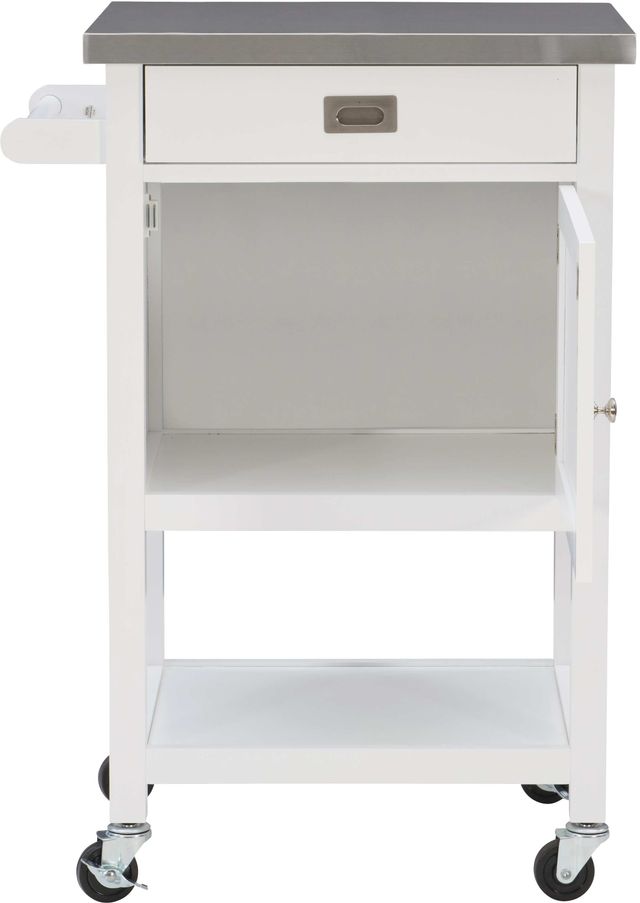 Linon Sydney White Apartment Kitchen Cart-1