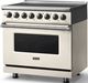 Viking® 5 Series 36" Pure White Pro Style Induction Range with Polished Chrome Trim-2