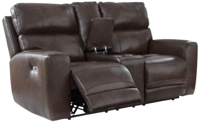 Signature Design by Ashley® Beadel Smoke Power Recliner Loveseat with Adjustable Headrest-1