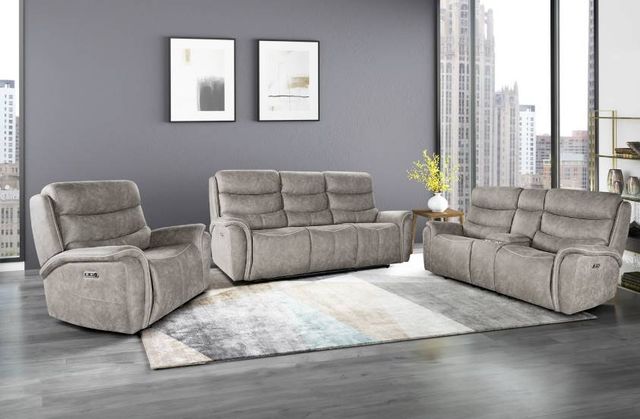 New Classic® Home Furnishings Kamari Gray Power Reclining Loveseat-1