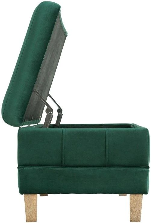 Elements International Crosby Royale Evergreen Storage Ottoman-3