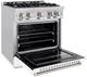 ZLINE Classic 30" Stainless Steel Pro Style Dual Fuel Range with White Matte Door-3