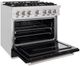 ZLINE Classic 36" Satin Stainless Steel Pro Style Gas Range with Black Matte Door-5