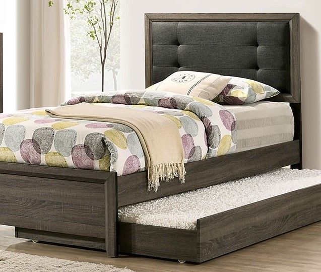 Furniture of America® Roanne 4-Piece Gray/Charcoal Twin Bedroom Set-1