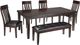 Signature Design by Ashley® Haddigan 6-Piece Dark Brown Dining Set-0