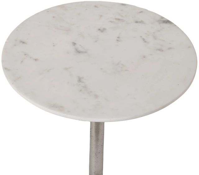 Renwil® Eloa Natural White Side Table with Antique Nickel Base-2