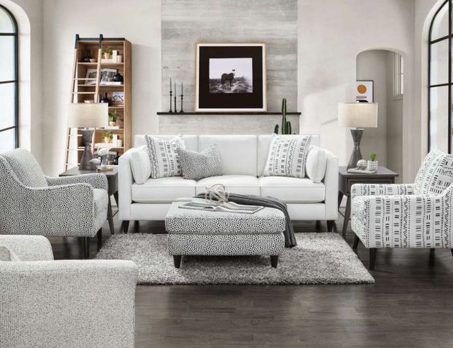 Fusion Furniture Winston Salt Black/White Accent Chair-1