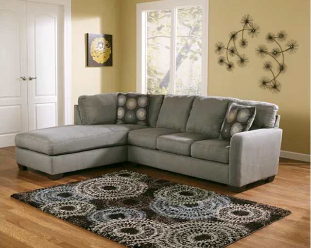 Signature Design by Ashley® Zella 2-Piece Charcoal Left-Arm Facing Sofa Sectional and Chaise-1