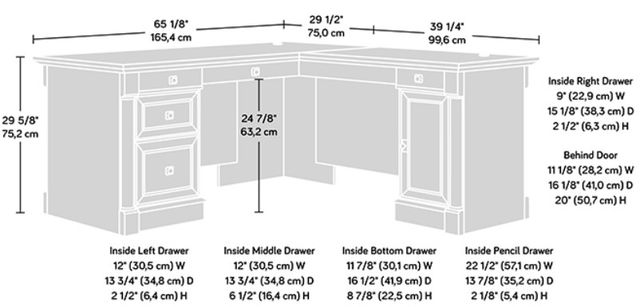 Sauder® Palladia® Glacier Oak® L-Shaped Office Desk-3
