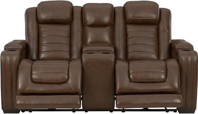 Signature Design by Ashley® Backtrack Chocolate Power Reclining Loveseat-3