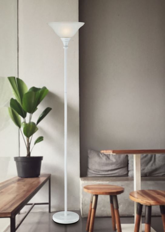 Cal® Lighting & Accessories White Torchiere-1