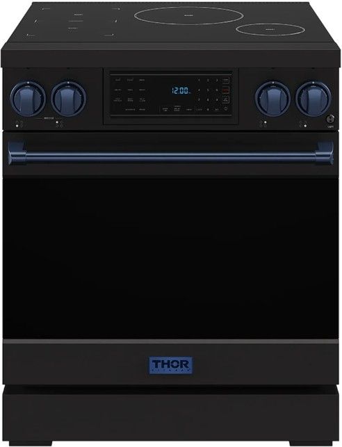 Thor Kitchen® Gordon Ramsay Collection 30" Black Pro Style Induction Range with Tilt Panel Touch Control and Blue Trim-0