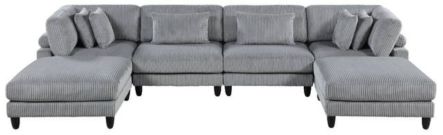 Homelegance® Robstown 6-Piece Gray Modular Sectional with 2-Ottoman-2