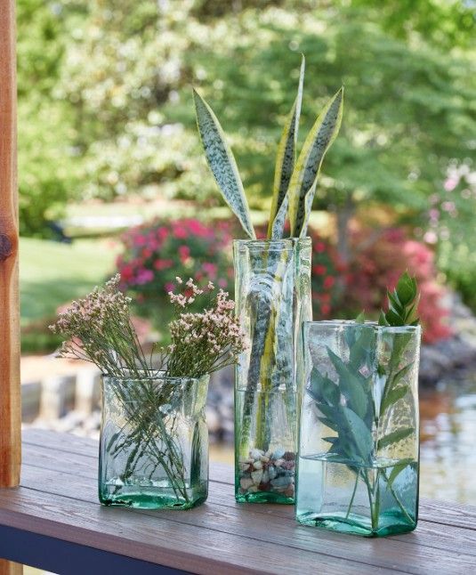 Signature Design by Ashley® Taylow 3-Piece Green 8" Vase-2