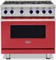 Viking® 7 Series 36" San Marzano Red Pro Style Natural Gas Range-0