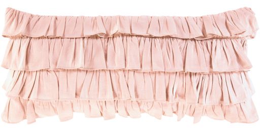 Surya Ruffle Blush 32"x14" Toss Pillow with Down Insert-0