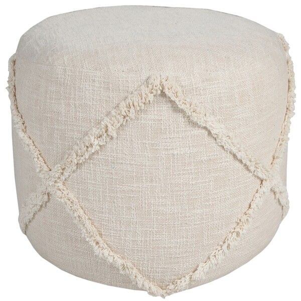 LR Home Beige Pouf-1
