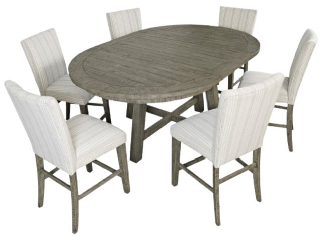 Jofran Inc. Telluride 7-Piece Brown/Driftwood Counter Dining Set-2