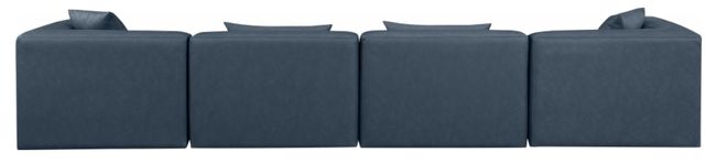 Meridian Furniture Cube 4-Piece Navy Blue Vegan Leather Modular Sofa-2