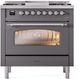 Ilve® Nostalgie II Series 36" Graphite Matte Pro Style Dual Fuel Range-1
