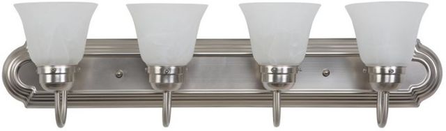 YHD Alabaster/Satin Nickel 4-Light Incandescent Bathroom Vanity Lighting-3