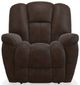 La-Z-Boy® Maverick Walnut Leather Power Rocking Recliner with Headrest and Lumbar-1