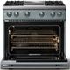 Viking® 5 Series 36" Novembery Sky Pro Style Gas (LP) Range with Polished Chrome Trim-1