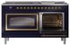 Ilve® Nostalgie II Noblesse 60'' Midnight Blue Pro Style Dual Fuel Range with Brass Trim-4
